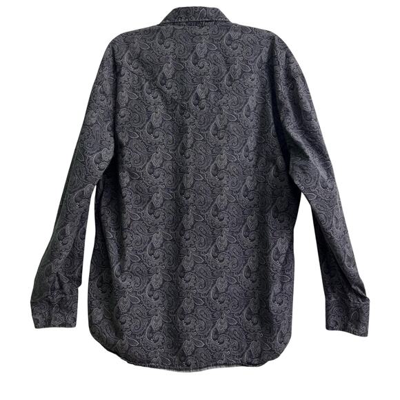 Stetson Paisley Gray Cotton Button Up Long Sleeve Dress Shirt Men’s Size XL - Picture 2 of 10